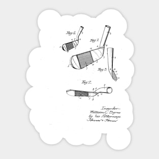 Golf Club Vintage Patent Drawing Sticker